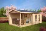 Abri de jardin avec auvent au sol « Nora E » 9m² | 44mm