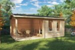 Abri de jardin avec auvent au sol « Nora E » 9m² | 44mm – Image 3