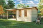 Abri de jardin avec auvent au sol « Nora E » 9m² | 44mm – Image 2