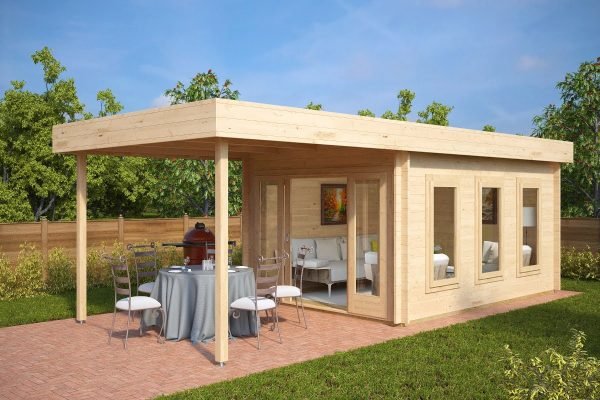 abri-de-jardin-auvent-toit-plat-design-1-600x400 Abri de jardin toit plat « Lucas B » 8,5m² | 44mm – Image 1