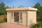Chalet de jardin toit plat « Jacob E » 12m² | 44mm