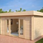 Chalet de jardin toit plat « Jacob E » 12m² | 44mm