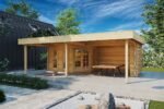 Pool house bois toit plat « Garden Paradise B » 10m² | 58mm – Image 5