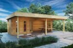 Pool house bois toit plat « Garden Paradise B » 10m² | 58mm