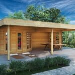 Pool house bois toit plat « Garden Paradise B » 10m² | 58mm