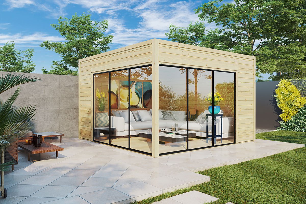 Modern Wooden Garden Office Olivia Alu | G0368 Abri de jardin design « Olivia Alu » 14m² | 44mm – Image 1