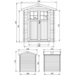 Timbela – Abri de jardin bois 4,33 m² avec double porte verrouillable – Dimensions L236 x l226 x H218 cm – Pin nordique traité – M369F – Image 4