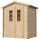 Timbela – Abri de jardin en bois 1,98 m² – Dimensions L196 x l136 x H218 cm – Toit en contreplaqué résistant à l'eau – M367C
