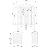 Timbela – Abri de jardin en bois 1,98 m² – Dimensions L196 x l136 x H218 cm – Toit en contreplaqué résistant à l'eau – M367C – Image 5