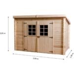 Habrita - Abri emboîté 20 mm en sapin massif sans plancher surface ext. 6,22m2 - CH3019.02N – Image 5