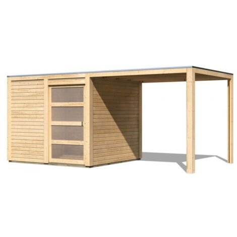 181968170_2 Abri Jardin Bois Massif 19mm Qubic 6m² Toit Plat Appentis – Image 1