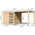 Abri Jardin Bois Massif 19mm Qubic 6m² Toit Plat Appentis – Image 4