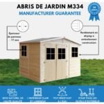 Abri de Jardin en Bois Naturel - Stockage extérieur avec fenêtres- H226x324x216 cm/6 m² hangar en bois naturel - Atelier rangement outils et vélos- Timbela M334 – Image 5
