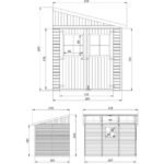Abri de Jardin en Bois Naturel (sans paroi latérale)- Stockage extérieur avec fenêtres- H243x216x318 cm/6 m2, hangar en bois naturel - Atelier rangement outils et vélos- TIMBELA M339 – Image 3
