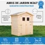 Timbela – Abri de jardin en bois M367 – Dimensions extérieures L196 x l136 cm – Surface 1,98 m² – Toit imperméable – Fenêtres en plexiglas - I196xL136xH218 – Image 3