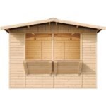 Grand stand de vendeur TIMBELA M150 - Avec comptoir 6 m2 - Deux fenêtres - Extérieures - Dimensions H232x336x263 cm – Image 6