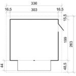 Grand stand de vendeur TIMBELA M150 - Avec comptoir 6 m2 - Deux fenêtres - Extérieures - Dimensions H232x336x263 cm – Image 3