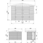 Grand stand de vendeur TIMBELA M150 - Avec comptoir 6 m2 - Deux fenêtres - Extérieures - Dimensions H232x336x263 cm – Image 2