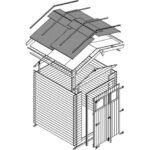 Timbela – Abri de jardin bois 3,53 m² – Dimensions L216 x l206 x H218 cm – Toit en contreplaqué résistant à l'eau – M343 - I216xL206xH218 – Image 3