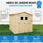 Timbela – Abri de jardin bois 4,33 m² en pin nordique – Dimensions L236 x l226 x H218 cm – Toit en contreplaqué résistant à l'eau – M369 - I236xL226xH218 – Image 5
