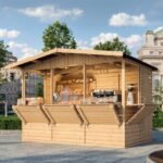Timbela – Abri de jardin en bois 6m² – M150B – Dimensions 263x336x232 cm – Pin nordique – Toit en tôle ondulée – Porte verrouillable - H232x336x263 – Image 4