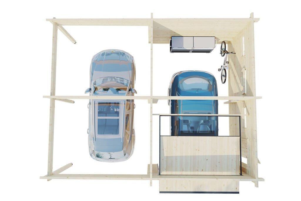 Carport garage toit plat Hansa H / 70mm / 6 x 7 m Carport garage toit plat « Hansa Deluxe H » | 6 x 7 m – Image 1