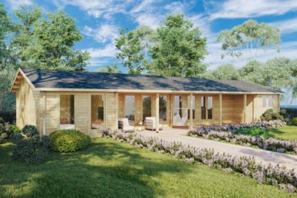 Maison en bois en kit « Holiday L » | 18 x 7 m