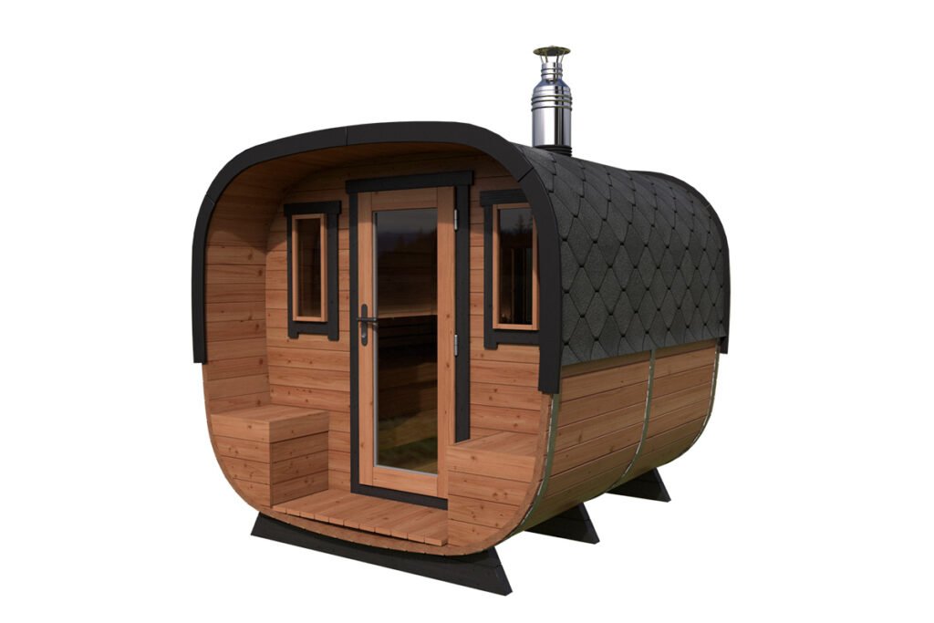Modern Barrel Sauna | TG016 Sauna moderne en bois | 2 x 3 m – Image 1