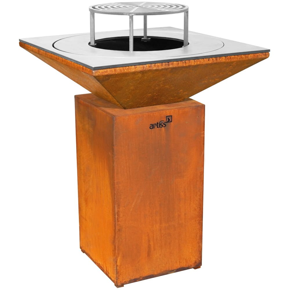 barbecue_g7_basic_corten_grille Brasero plancha G7 Basic corten et carbone Artiss – Image 1