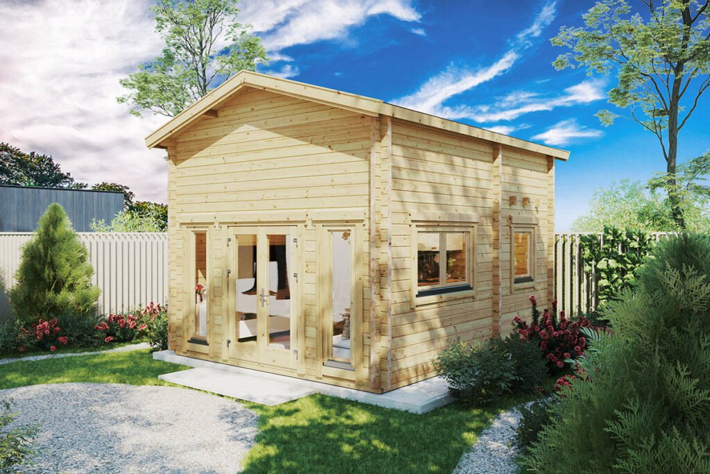 Chalet bois 20m2 avec mezzanine Chalet sans permis avec mezzanine « Bruno 2 » | 5 x 4 m – Image 1