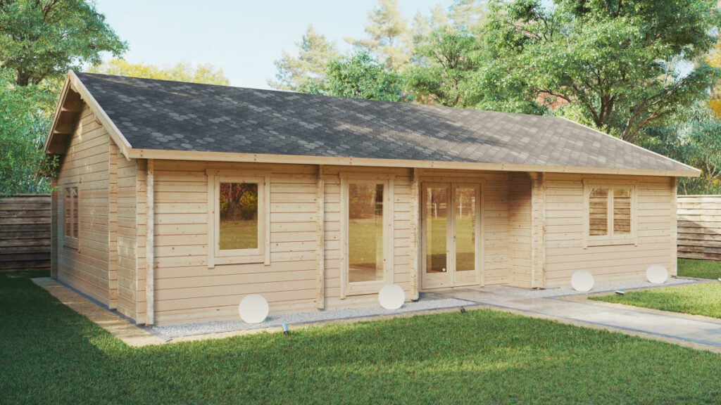 Chalet bois habitable livré monté 70m2 Dune Chalet en bois habitable « Dune » | 12 x 6 m – Image 1