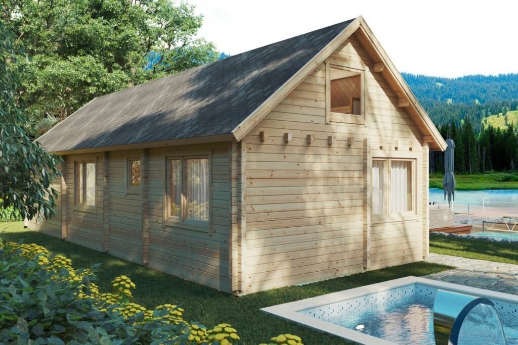 Chalet en bois habitable 80m2 + Holiday Max 2 Chalet en bois habitable 2 chambres et mezzanine « Holiday Max 2 » | 12 x 8 m – Image 1