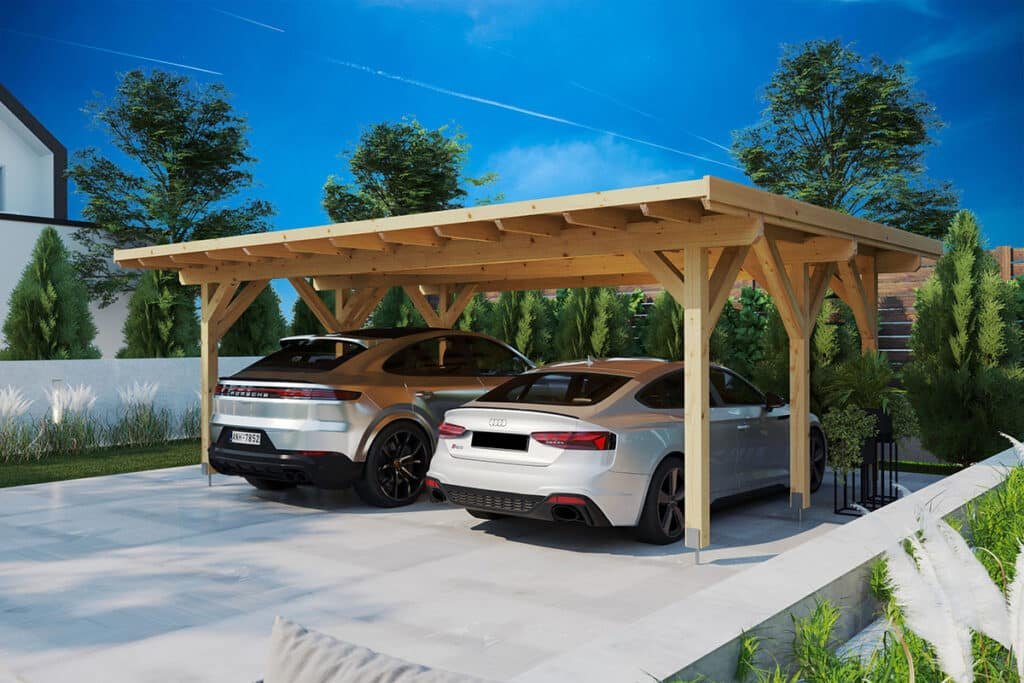 Double carport "Dora XL" | G0405 Carport double en bois « Dora XL » | 6 x 5 m – Image 1