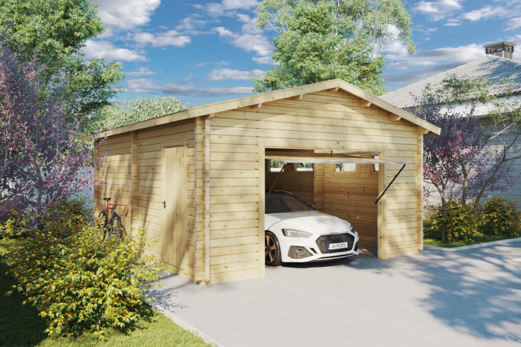 Garage en bois en kit Hansa J Garage en bois en kit « Hansa J » | 6 x 5 m – Image 1