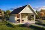 Chalet de jardin avec auvent « Mark » | 4 x 4 m