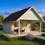 Chalet de jardin avec auvent « Mark » | 4 x 4 m