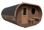 Grand sauna ovale avec terrasse | 4 x 4 m – Image 3