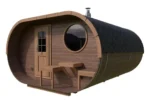 Grand sauna ovale avec terrasse | 4 x 4 m – Image 3
