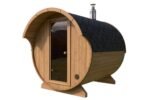 Petit sauna tonneau avec auvent | 3 x 2 m – Image 2