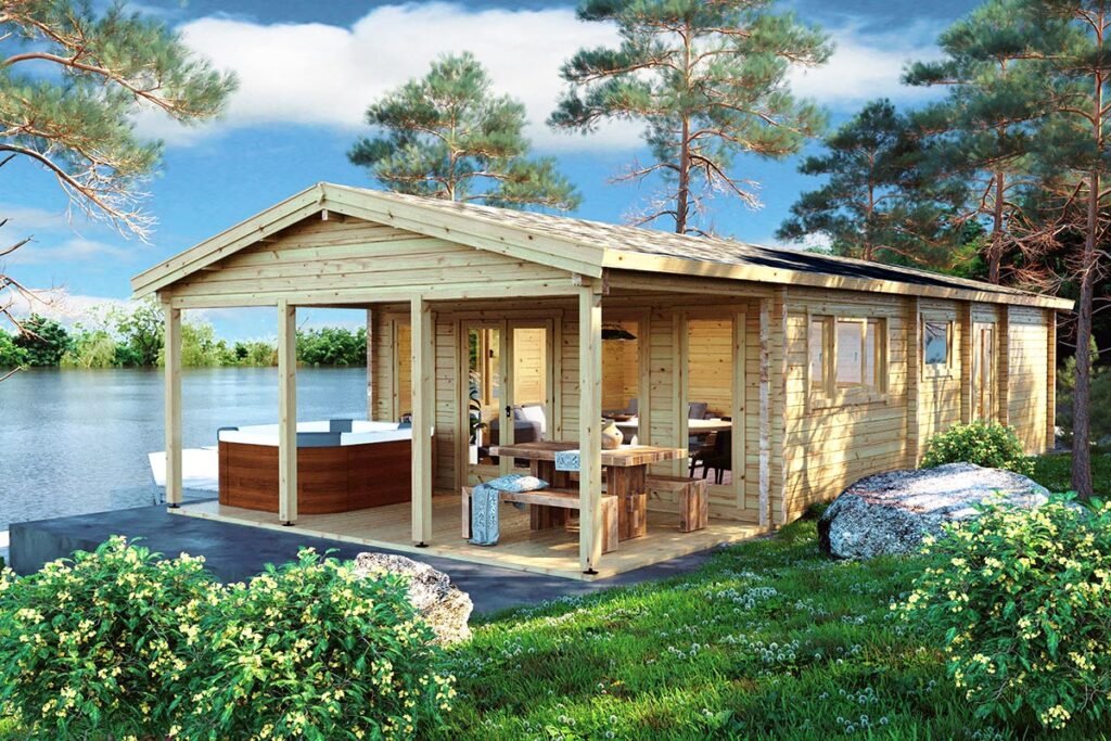 Large log cabin "The Lake House" | G0202 Chalet en bois habitable « Hansa Holiday A » | 13 x 6 m – Image 1