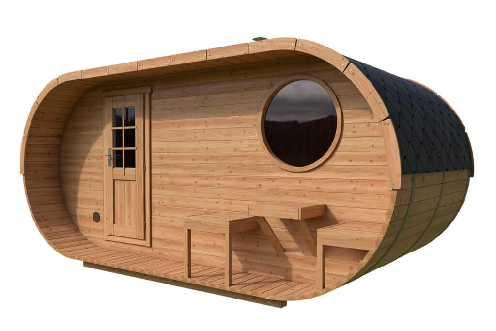Ovale Saunahaus | Oval Outdoor Sauna | TG018 Sauna ovale extérieur | 5 x 2 m – Image 1