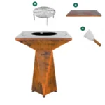 Pack brasero G1 Basic corten et acier carbone Artiss
