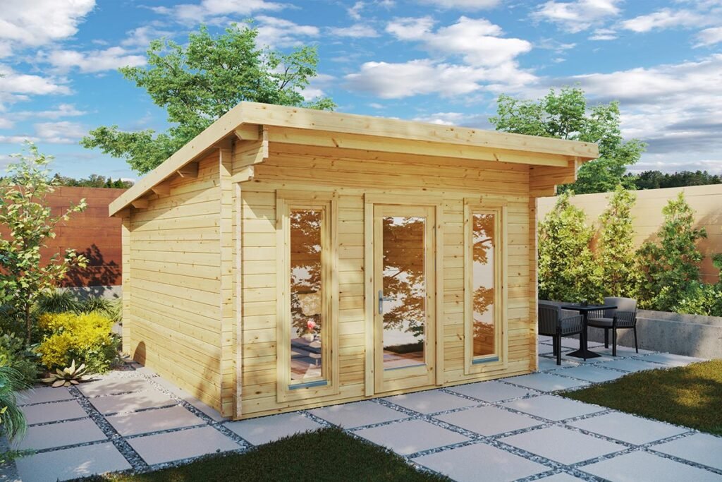 Small Wooden Garden Room Aruba | G0096 Cabane en bois « Aruba » | 4 x 4 m – Image 1