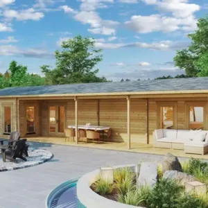 Chalet en bois habitable 3 chambres « Holiday C Max » 80 m² | 16 x 7 m