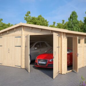 Garage en bois pour 2 voitures « Hansa E » 31 m² | 6 x 6 m