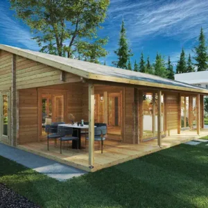 Chalet en bois habitable 2 chambres « Daisy » 75 m² | 10 x 10 m