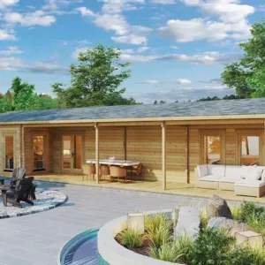 Chalet en bois habitable 3 chambres « Holiday C Max » 80 m² | 16 x 7 m