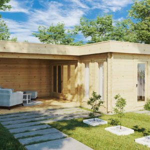 Abri de jardin avec auvent « Hansa Corner A » 18 m² | 6 x 3 m