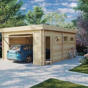Garage en bois « Hansa Deluxe D » 24 m² | 5 x 6 m
