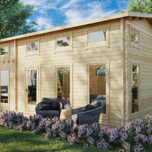 Chalet de jardin avec mezzanine « Sweden J » 27 m² | 7 x 4 m